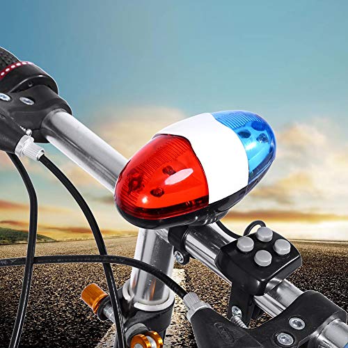 Power Horn Siren, 6 LED 4 Buttons Safety Light Electronic Horn - Siren, Front Light Electric Cycling Horn Bells Lights Accessories
