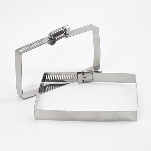 Miniatura 5 de Paquete de 10 abrazaderas cuadradas de acero inoxidable 304 de 1.969 x 1.969 in para tubo de cable rectangular