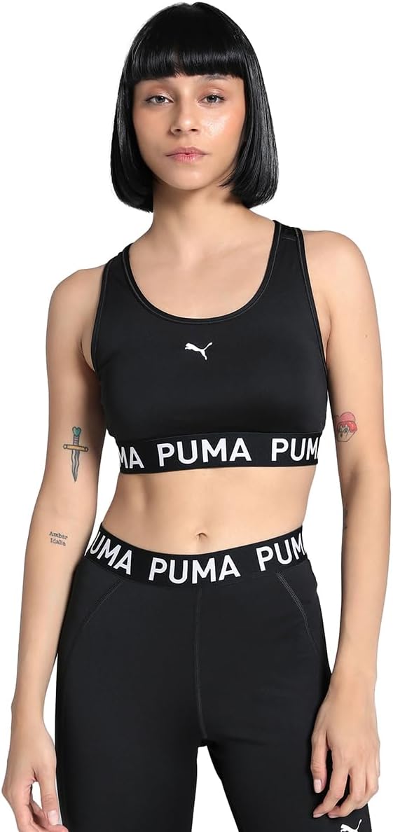 PUMA Womens 4Keeps Mid Impact Graphic Sport Bra Casual Casual - Pink