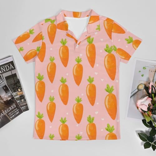 Boys' Classic Polo Shirts Short Sleeve Moisture-Wicking Golf & Tennis Shirts for Youth Teens Carrot3