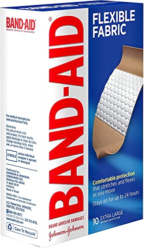 Image of Band-Aid Adhesive Bandages Flexible Fabric, Extra Large, 10 Count