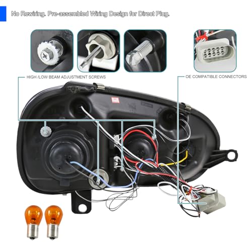 SPEC-D Halo Projector Headlights for MK5 Golf Rabbit & Jetta - Image 5