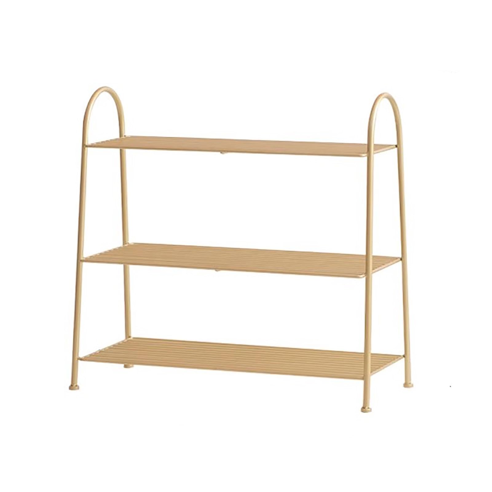 Étagère à chaussures en métal doré à 3 niveaux et 63cm de hauteur