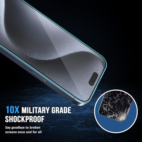 Image of ArmourPro Borderless Tempered Glass for iPhone 15 Pro Max and 14 Pro Max (6.7 Inch) with Anti Dust Mesh Filter, 9H Hardness Shatterproof, Full Screen Coverage and with Installation Kit | Pack of 2