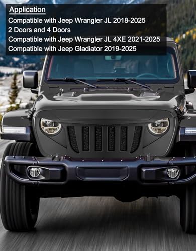 Image of SUNPIE Front Grille Assembly Compatible with Jeep Wrangler JL& Truck JT