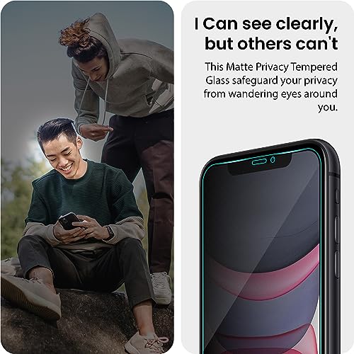 Image of FIRST MART Matte Privacy Tempered Glass for iPhone 11 / iPhone XR - 9H Hardness, Anti-Spy, Anti-Glare Protection, Edge to Edge Coverage, Bubble-Free [1 Pack]