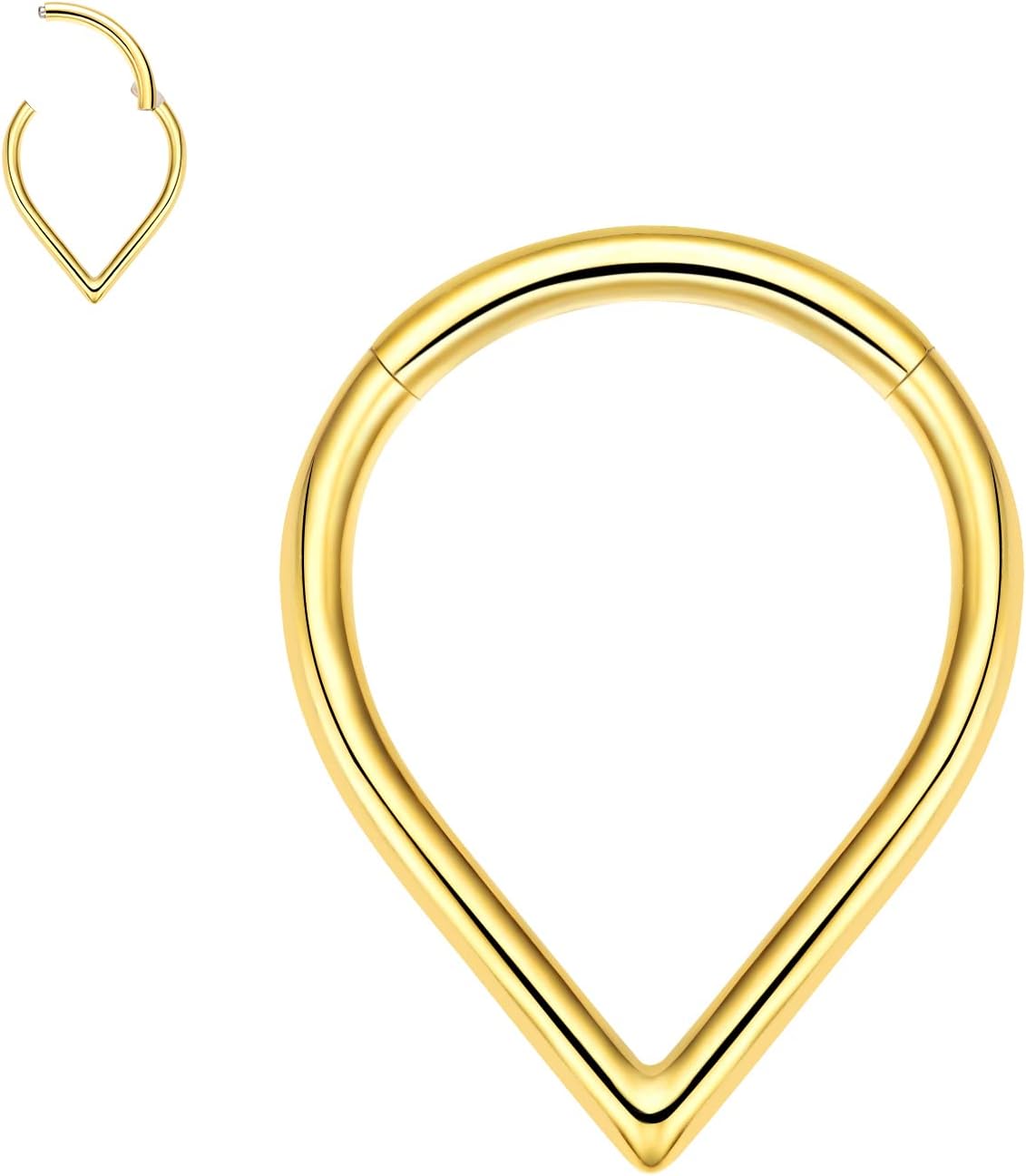 VOJO G23 Titanium Teardrop Septum Ring Daith Piercing Earrings Jewelry Tragus Helix Nose Rings for Women