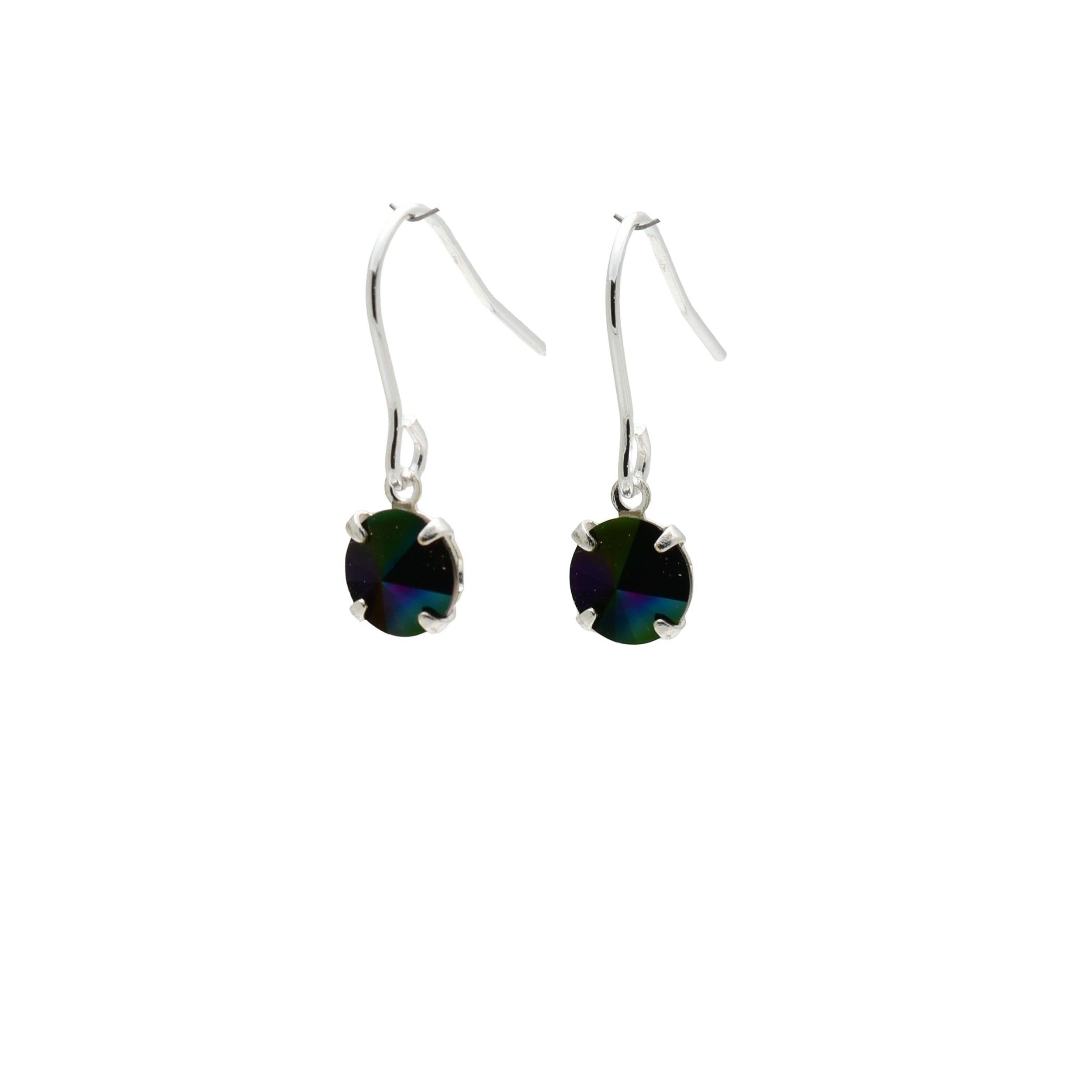 petite Sterling Silver Crystal Drop Earrings for Women