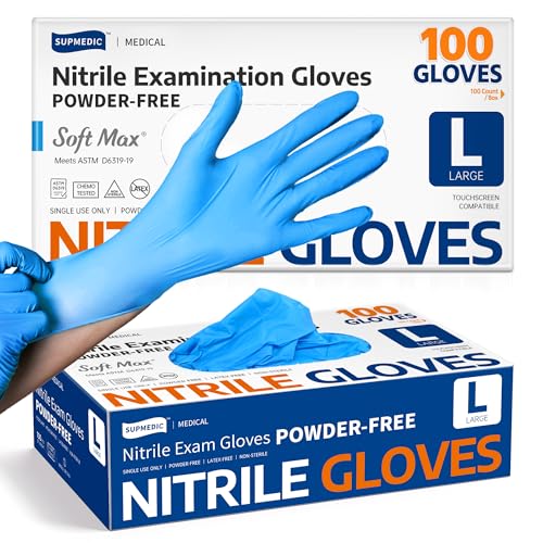 Supmedic Medical Nitrile Exam Gloves, Latex-Free,...