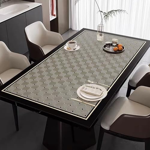 YQkasj テーブルランナー おしゃれ 耐熱 撥水 pvc 北欧 カラー9 防水 80*130 拭きやすい ダイニングテーブルマット 玄関 下駄箱マット テーブルセンター テーブルクロス テレビキャビネット デスク保護マット