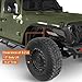 Hooke Road Gladiator JT Flat Fender Flares, Front & Rear Rugged Wheel Fenders w/LED Turn Signal Lights for Jeep Gladiator JT 2020 2021 2022 2023 2024 2025 Pickup Trucks - 4PCS Set