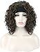 Kalyss 3/4 Half Wig Women's Short Curly Brown Synthetic Hair Wig with Black Headband