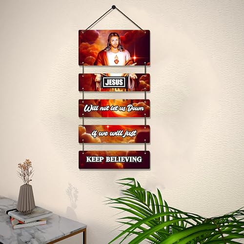 Image of Expleasia Exuberant & Luxury Decor Decorative Wall Hanging Wooden Art Decoration Item for Home Office Living Room Decoration Items Home Decor Gifts Wall Art Wall Decoration Gift items (Keep Believing)