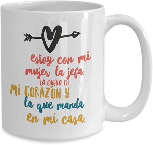 Miniatura 2 de Regalo para Esposa  Taza de Cafe para la jefa de la casa  Perfecto regalo para novia, enamorada y fiance  Vaso con afirmaciones positivas, personal,