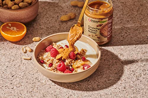 MaxiNutrition Crunchy Peanut Butter, 350g, 100% Erdnüsse, ohne Zucker, mit 28g Protein, ohne Palmöl (Packung mit 2)