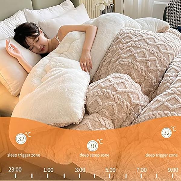 TUCVZVO Dikke winterdeken, dik dekbed, winterdekbed dik lamskasjmier, quilt, winter, pluizige kasjmier dekbedden, deken voor bed winter, beige, 150 x 200 cm (4 kg)