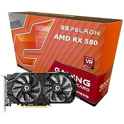 PELADN AMD Radeon RX580 8GB Tarjeta Gráfica (Gaming). para Juegos, Streaming, Media, Edición de Video y diseño gráfico. Bajo Consumo (130W)
