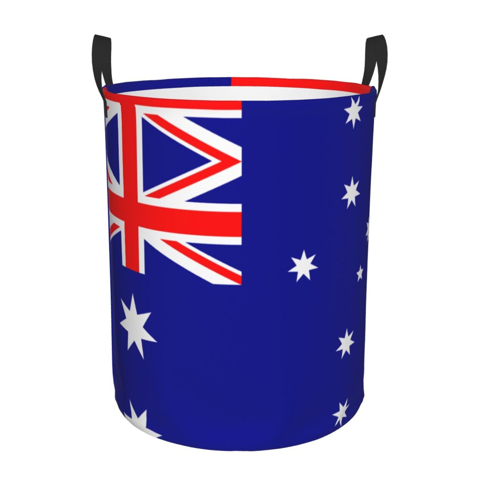 M Collapsible Australian flag Print Circular Hamper Round