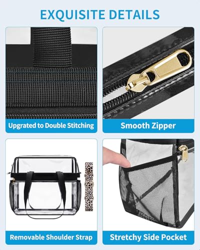 Image of Paxiland Clear Bag for Stadium Events 12x6x12 inches, Clear Tote Bag with Reinforced Strap, Clear HandBag for Sports Concert