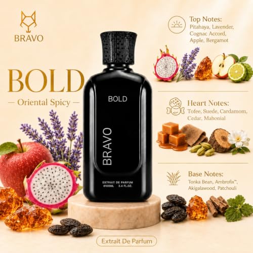 Image of Bravo Bold Extrait De Parfum | Cognac, Toffee & Tonka Bean Notes | Long Lasting Luxury Fragrance | Premium Perfume Spray | 100ml