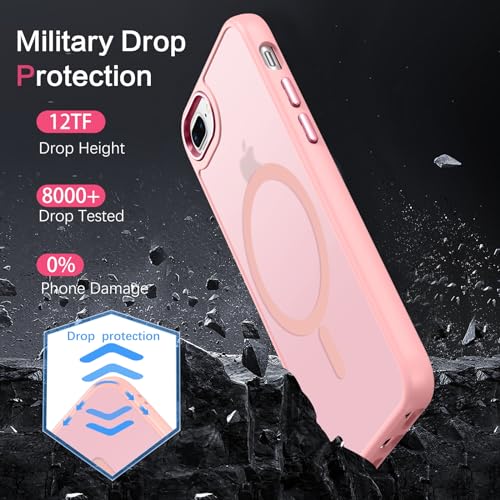 Coque iPhone 8 Plus compatible Magsafe protection antichoc rose mate - 6