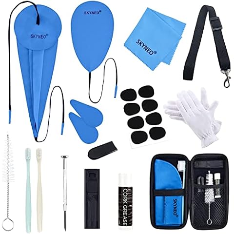 SKYNEO Saxophone Cleaning kit, Clarinet Cleaning Kit with Maintenance Kit,Cork Grease,Swab,Strap,Cleaning Cloth,Thumb Rest,Reed Case,Mouthpiece Brush and More Cover