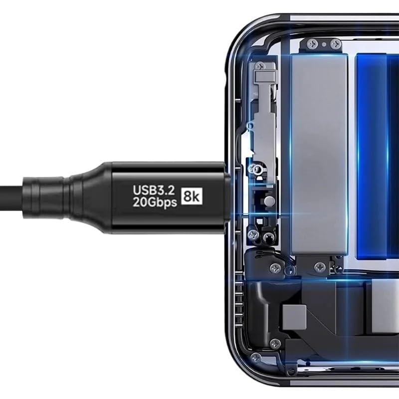 Cavo USB C a C PD da 100 W ricarica rapida*/ing 8K Cavo di uscita video ad alta velocità trasferimento dati Dual Type C (1,5 m)
