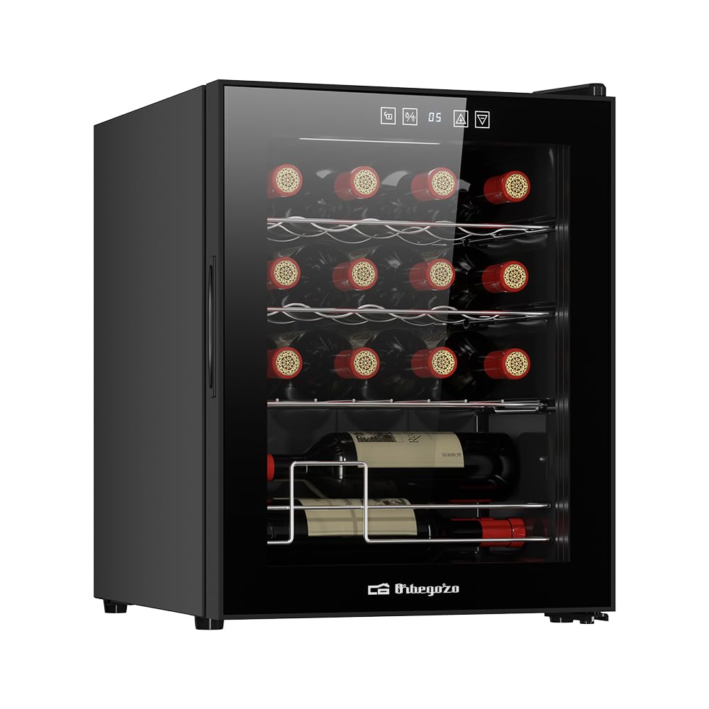 Orbegozo Vinoteca con compresor VCO 1600, volumen 42 litros capacidad para 16 botellas, refrigeracion por compresor, temperatura 5-18º, clase G, R600a