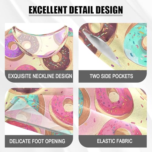 senya Colorful Doughnut Cute Summer Pajamas Set Short Cotton Sleepwear 2 Piece4