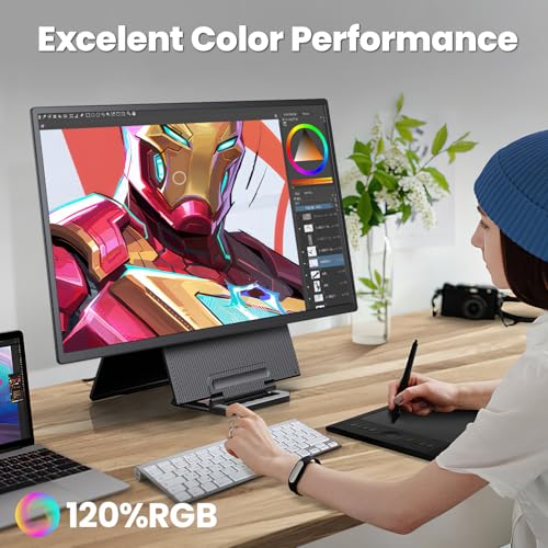 Image of 23.8 inch 4K Portable Monitor, UHD (3840*2160) 120% SRGB IPS FreeSync Gaming Moniter USB-C HDMI Large Work Home Office Second Monitor VESA Mountable, Adjustable Tilt & Height for Laptop, MacBook, PS4,Xbox