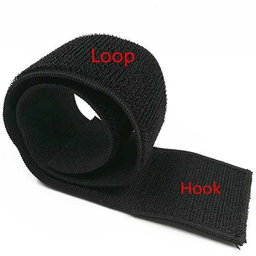 Multi-use Elastic Hook and Loop Fasteners Stretch Straps for Cable Management, Medical Equipment,Bundle Legs or Arms or Tools Width 5cm Length 45cm,Black, 2pcs - Thumbnail 3