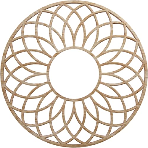 Image of Ekena Millwork 16 inchOD x 5 1 /2 inchID x 1 /4 inchT Cannes Wood Fretwork Pierced Ceiling Medallion, Red Oak