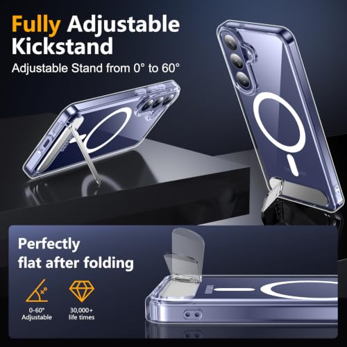 Image of SPIDERCASE Magnetic for Samsung Galaxy S26 FE Case,with Stand,Clear