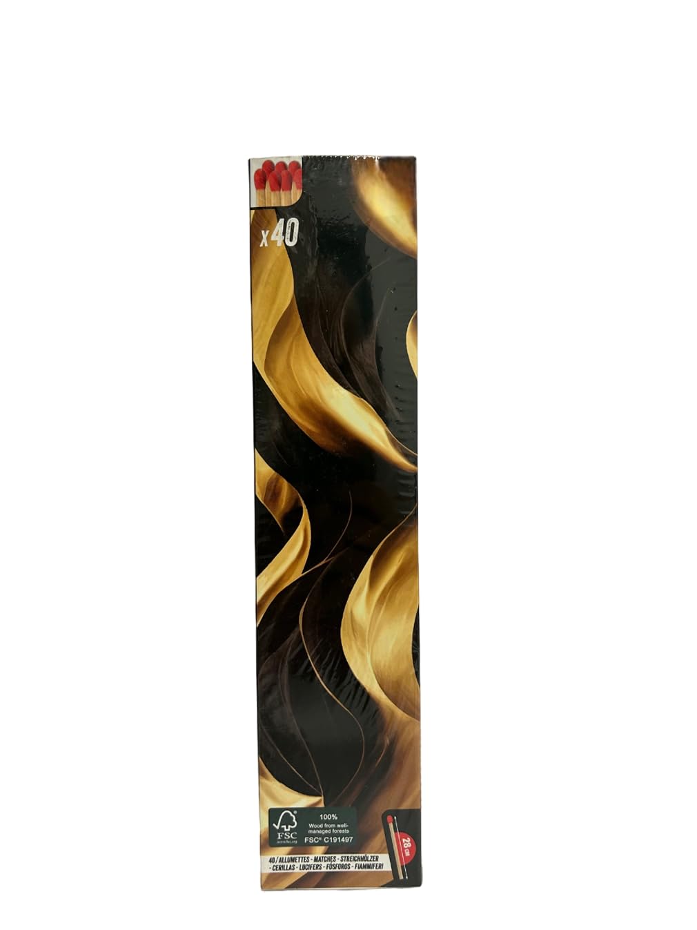 Allumettes Longues XXL 28 Cm – Lot De 40 En Bois, Idéales Pour Cheminée, Barbecue, Poêle, Grand Format, Boîte Couleur Aléatoire