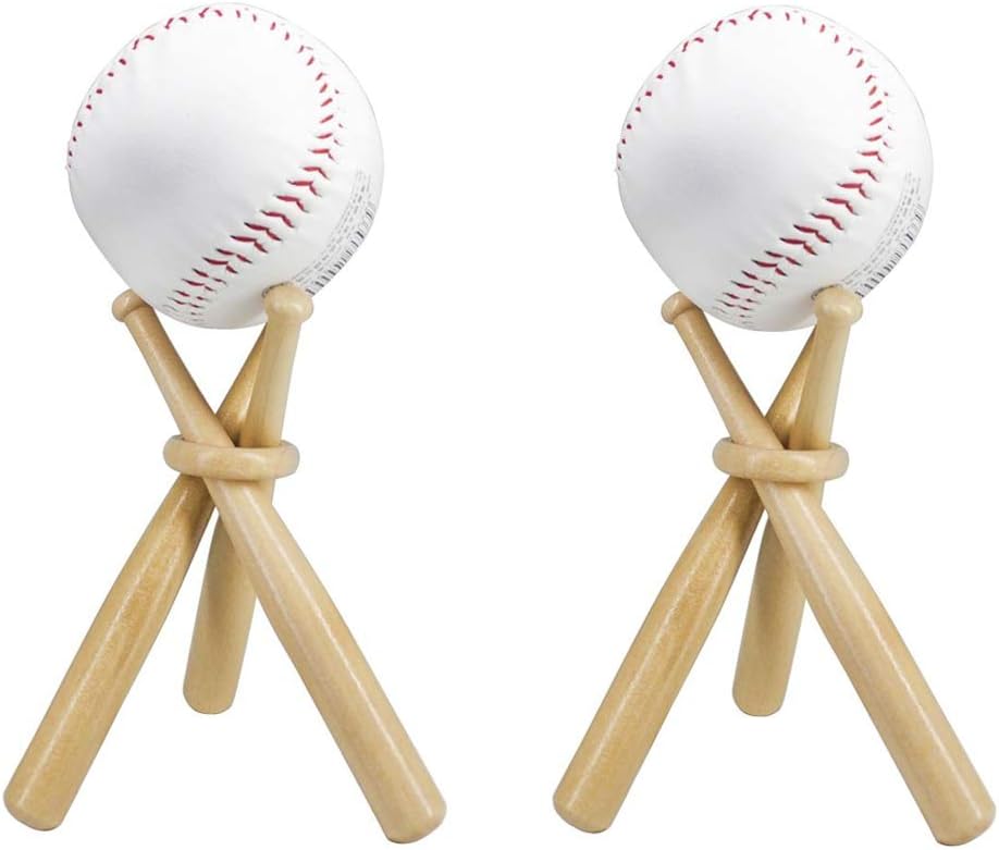 ZHTOOL Wooden Baseball Display Stand Holder