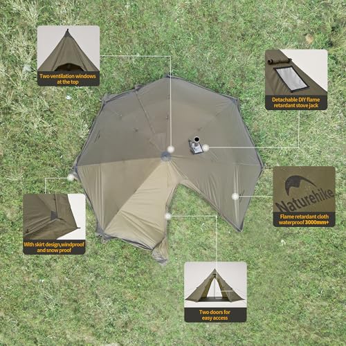 Carpa tipi Naturehike Ranch Fire para 6 personas miniatura 7