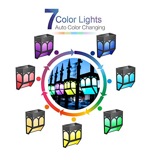 Solar Deck Lights, Led Outdoor Garden Decorative Wall Mount Fence Post Lighting, 6 Packs