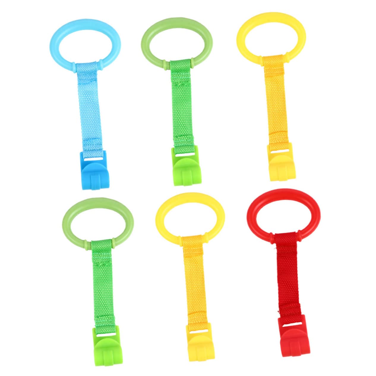 Vaguelly Safety Stand Ring for Boys and Girls 6pcs Baby Pull up Bar Toys Crib Grab Ring for Tools
