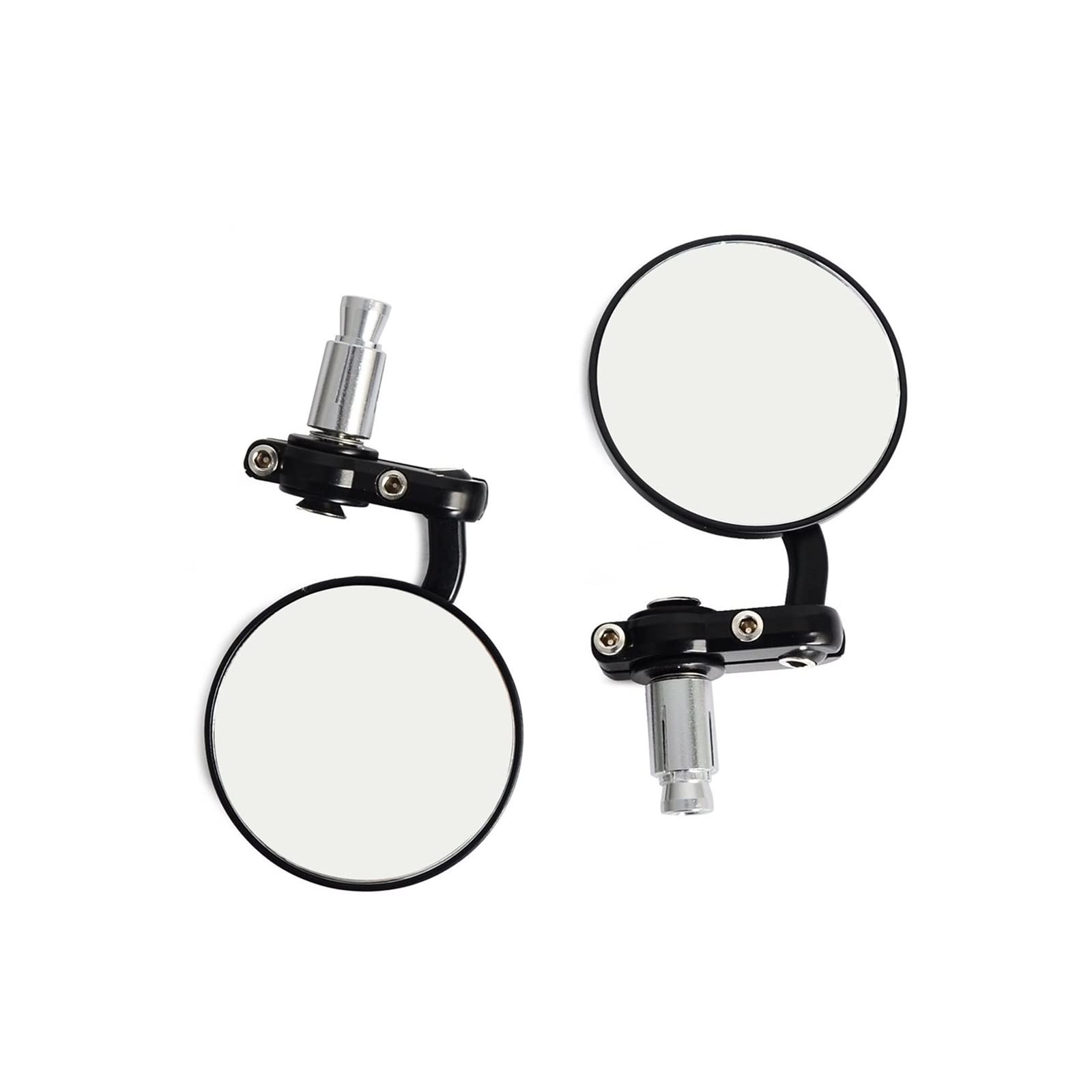 BAFAFA Embout Guidon Rétroviseur pour 1 Set Rétroviseur Vélo Moto Guidon Réglable Vélo Équitation Rond Ellipse Miroir Rétroviseurs Latéraux