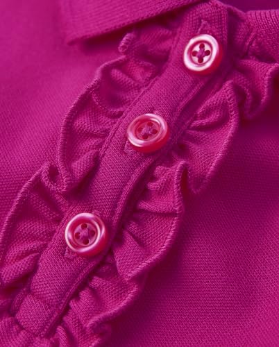 Gymboree,Girls,and Toddler Short Sleeve Ruffle Polo Shirt,Magenta 3-Pack,5 Years — view 2