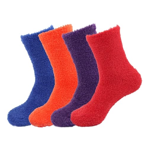 Image of BambooMN Women's Super Soft and Cozy Feather Light Fuzzy Socks - Multiple Color Options - Two Sizes - Value Packs