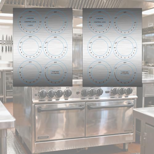 24 Pcs Stove Dials Sticker for Burner Cooktop Hob Cooker Top - Oven Replacement Adhesive knob Symbol Electric Range Knob Kit Decals for Identify The Burners, Black Symbols on Silver Background