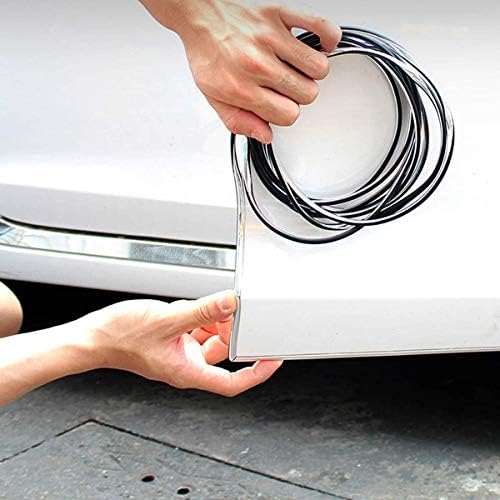 WYKFXF Car Door Edge Guards 19Ft(6M) Universal Fit Rubber U Shape Edge Trim Car Door Edge Protection (electroplated Silver)