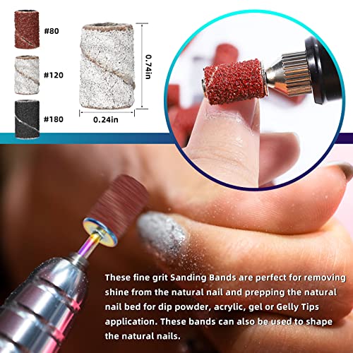 16 Pcs Nail Drill Bits Sets With 300 Pcs Nail Sanding Bands, 3/32 Inch Diamond Cuticle Electric Nail File Tools And Ceramic Acrylic Gel Nail Bit Kit, Carbide Cuticle Remover Bits For Manicure Pedicure #TOP5