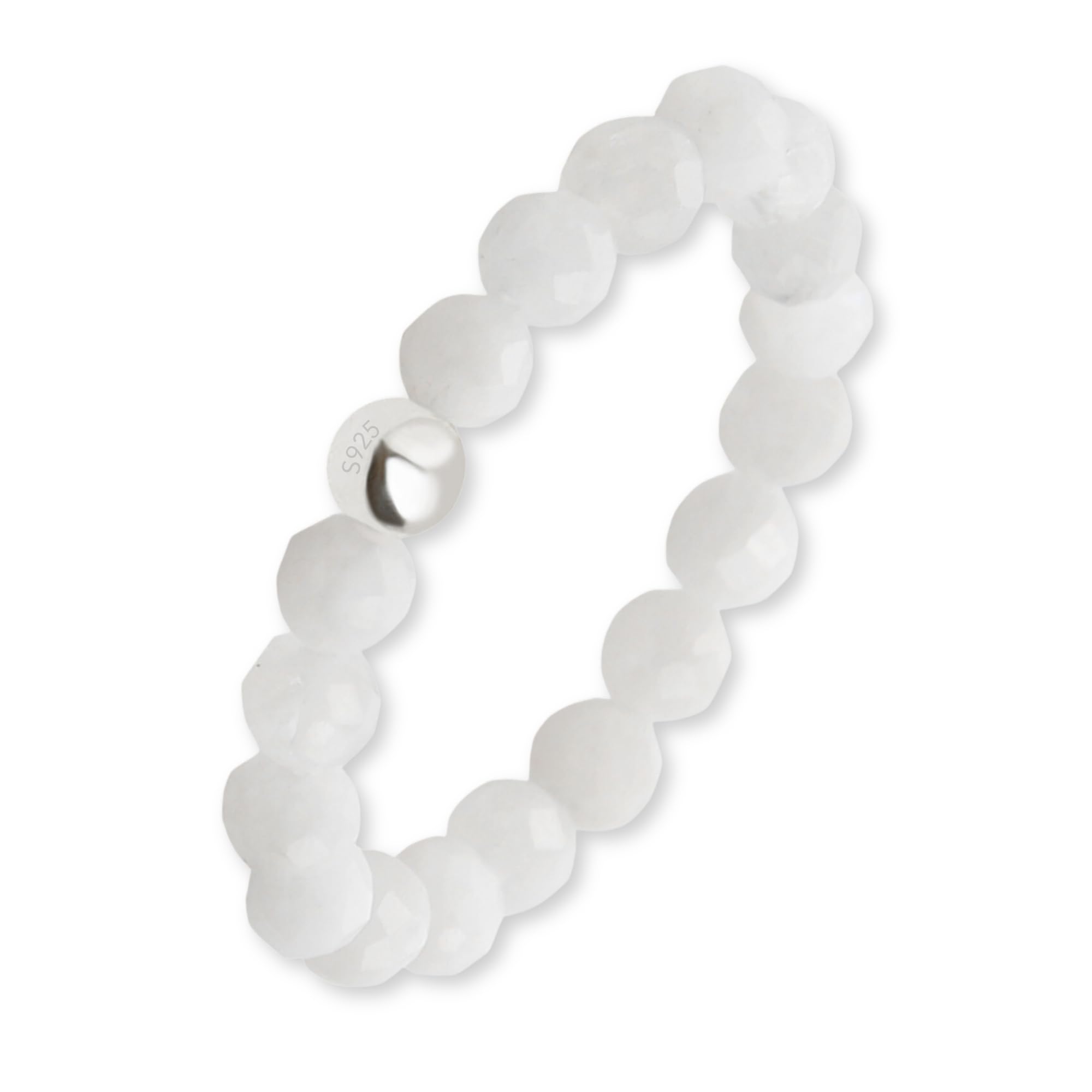 GD GOOD.designs Anti-Stress-Ringe aus Naturstein-Perlen für Damen - Elastische Anxiety-Ringe | Fidget-Ringe - Ringgröße 