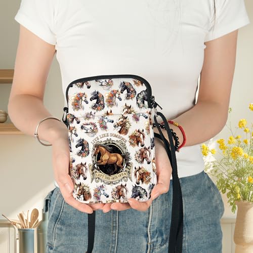 G2TUP Funny Horse Crossbody Bag Horse Lover Gift Live Like Someone Left The Gate Open Horses Shoulder Bag Animal Themed Merch4