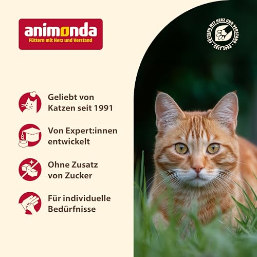animonda Carny Adult Herzhafte Variation (12 x 200 g), Katzennassfutter für ausgewachsene Katzen, Nassfutter mit 100 % frischen, fleischlichen Zutaten, Katzenfutter ohne Getreide und Zucker