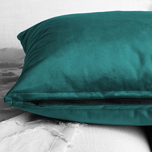 Image of HPD Half Price Drapes Cushion Cover 18 x 18 Heritage Plush Velvet - VPYC-179921-CC18PR - Pair, Deep Sea Teal