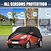 X AUTOHAUX Car Cover for Smart Fortwo 2007-2019 210D-PU Outdoor Full Car Cover All Weather with Door Zipper for Waterproof Windproof Sun Rain Snow Protection