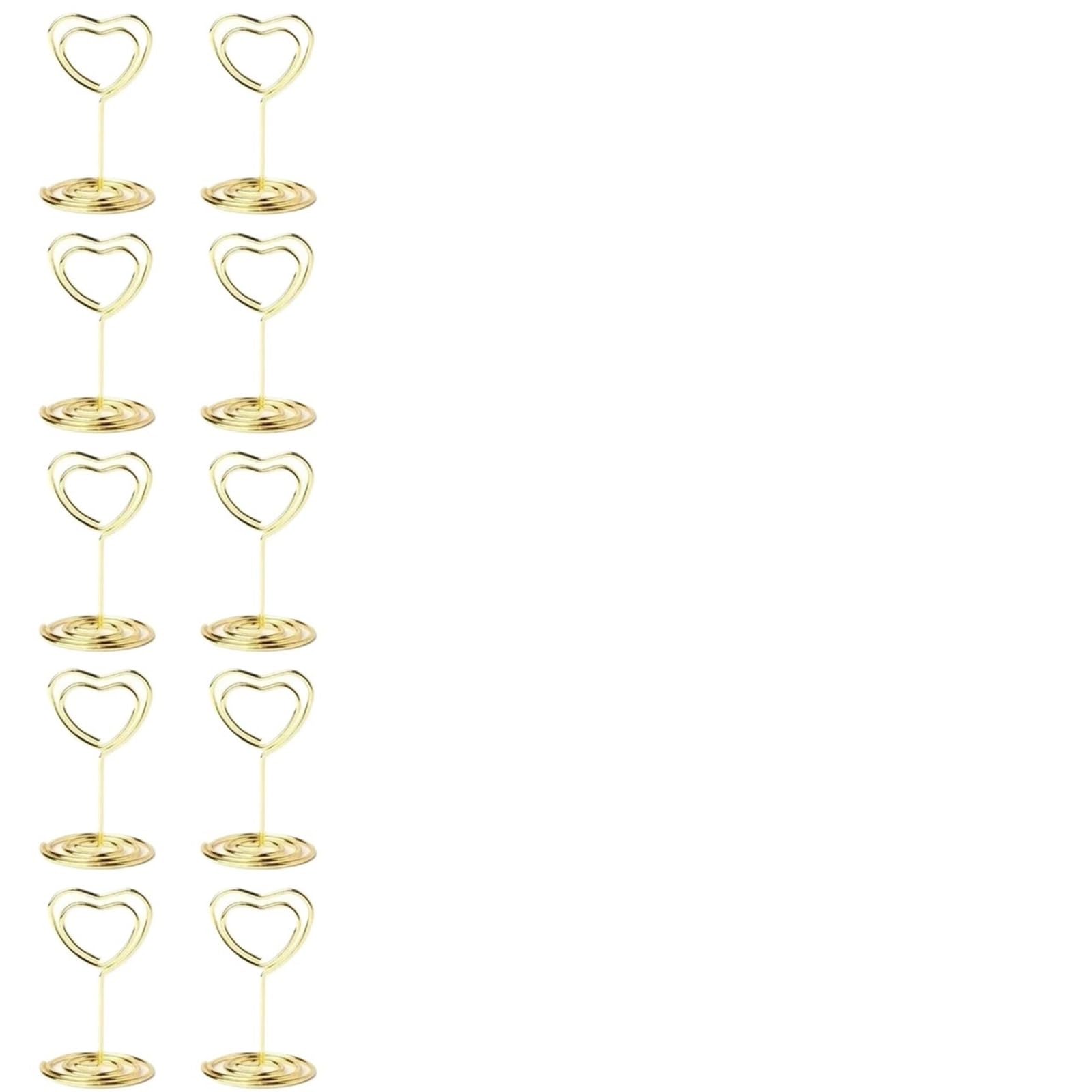 GHHZML Wedding Table Card Holder 10-50pcs Mini Place Card Holder Wedding Table Number Holders Party Heart Shaped Sign(Gold Color 20pcs)